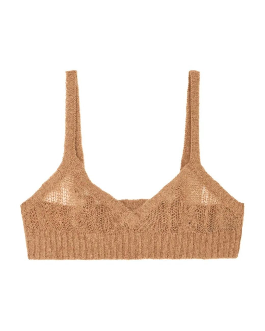 Alanui Brown Desert Drift Cable-Knit Top