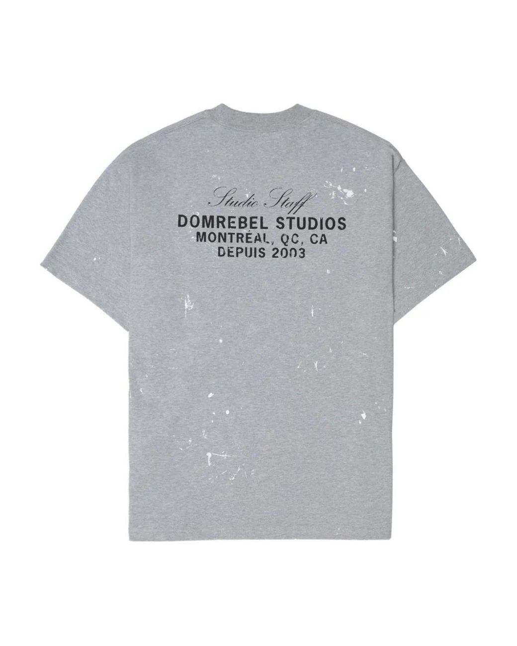 DOMREBEL Gray Staff Paint-Splatter Cotton T-Shirt for men