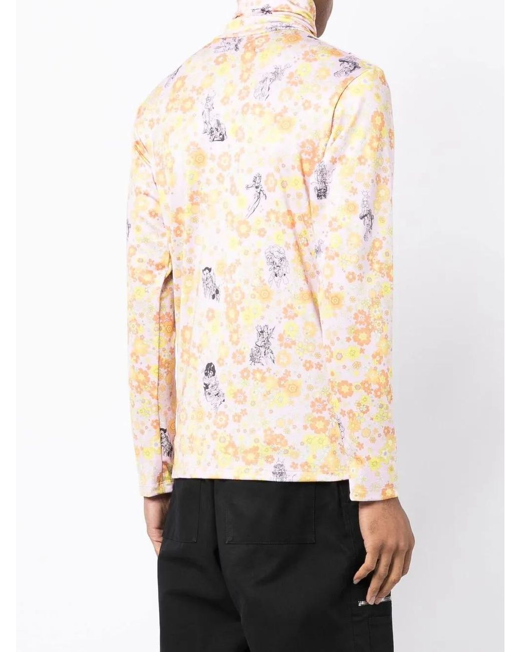 Liberal Youth Ministry Natural Floral Motif Print High Neck Top for men