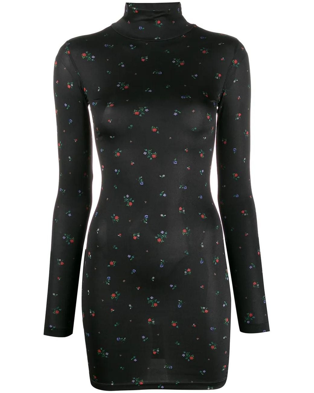 Vetements Black Roll-Neck Bodycon Dress