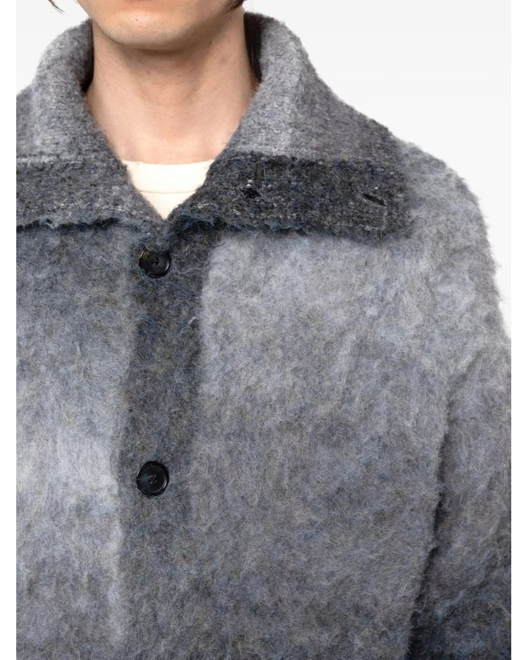 KAMIYA Gray Sailor-Collar Cardigan for men