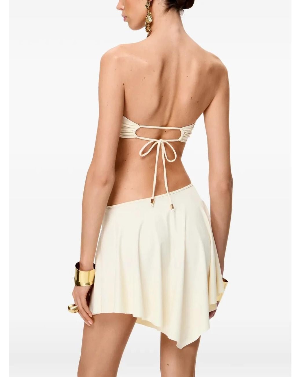 Korobeynikov White Cut-Out Hook-Detail Mini Dress
