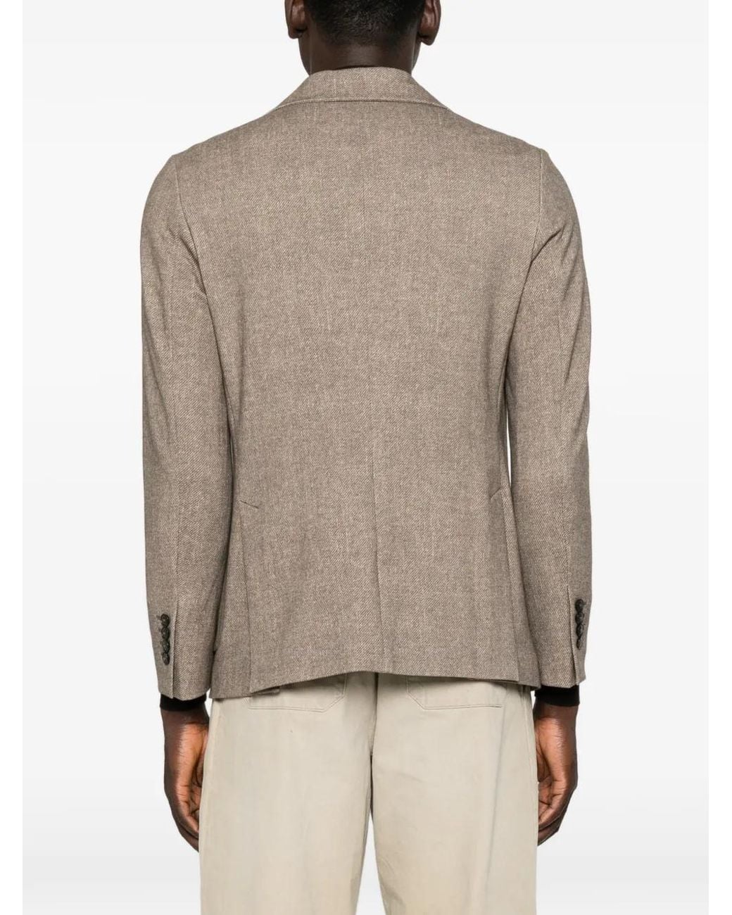 Circolo 1901 Brown Herringbone-Pattern Single-Breasted Blazer for men