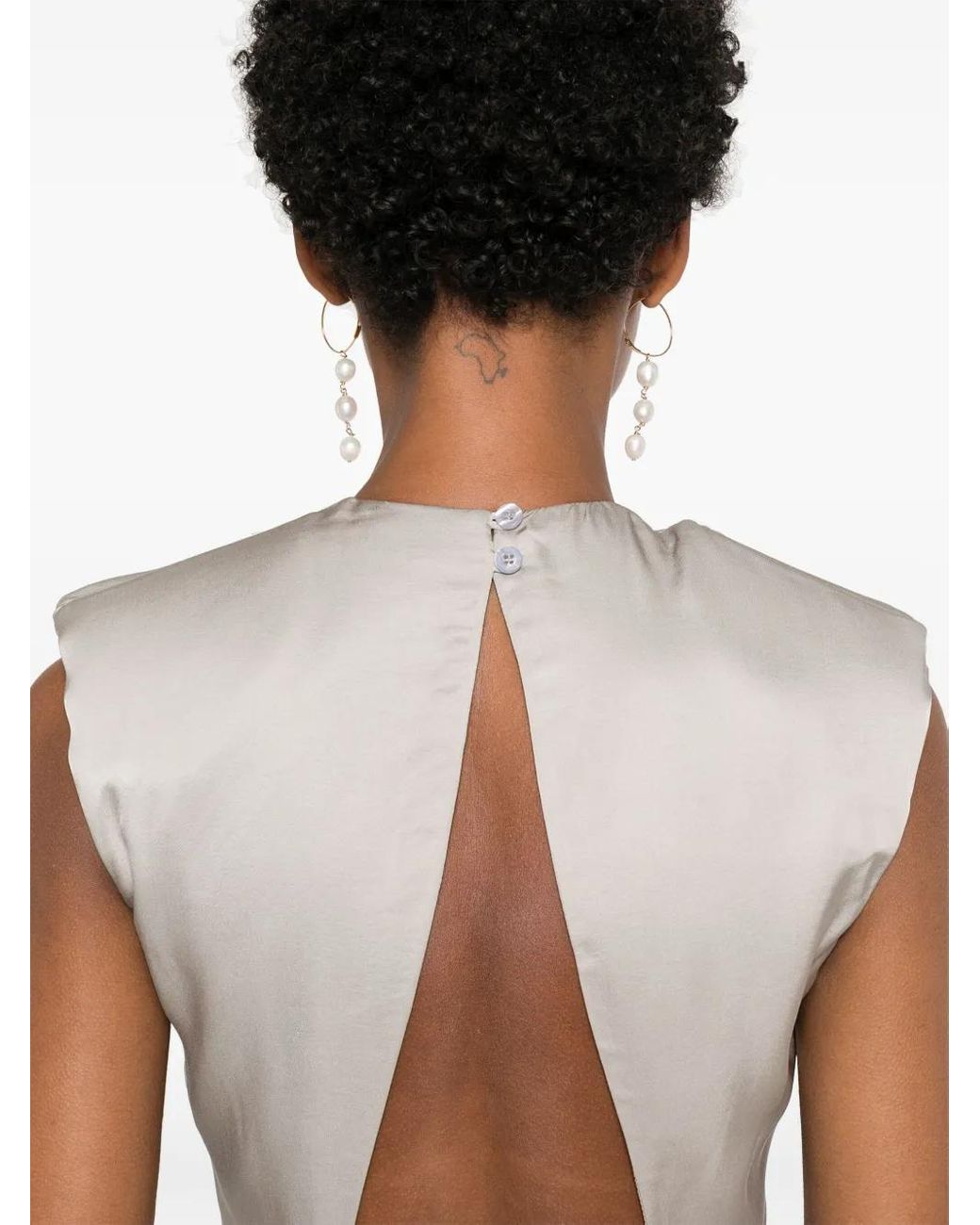 Akep White Satin Dress