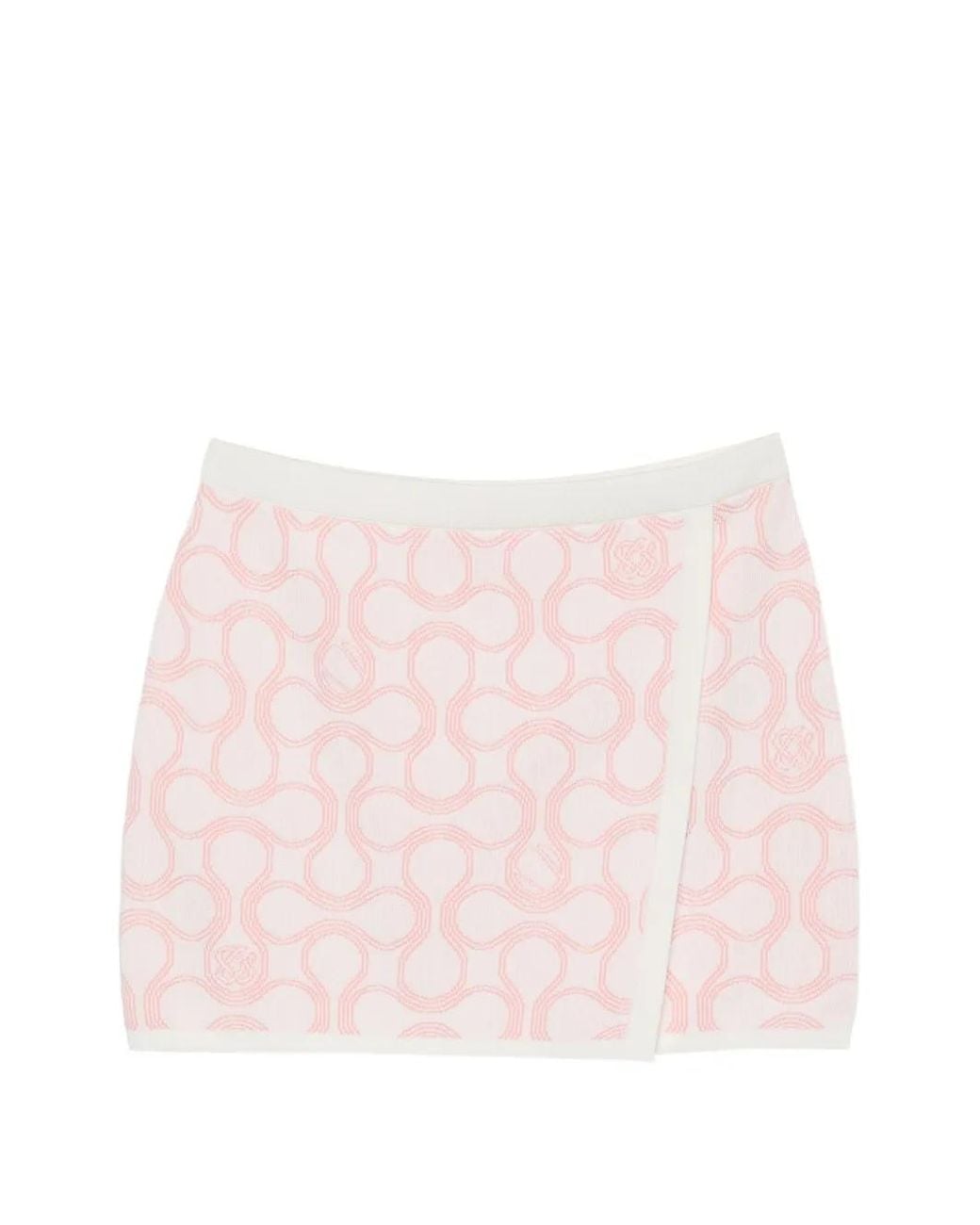 Casablanca Pink Geometric Print Wrap Skirt