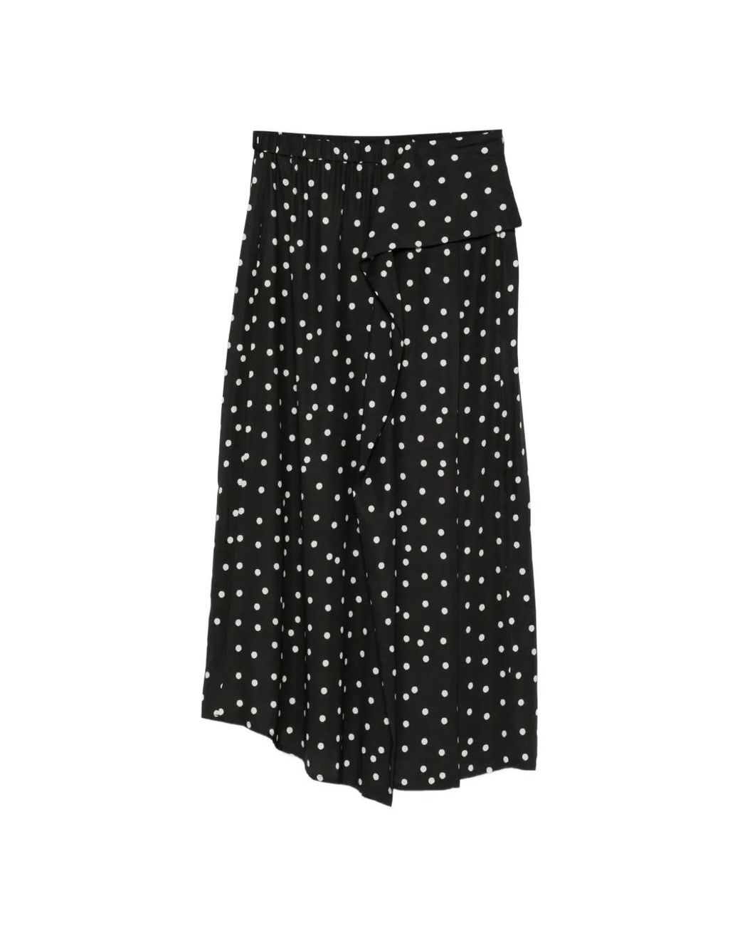 Christian Wijnants Black Sedona Polka-Dot Ruffled Midi Skirt
