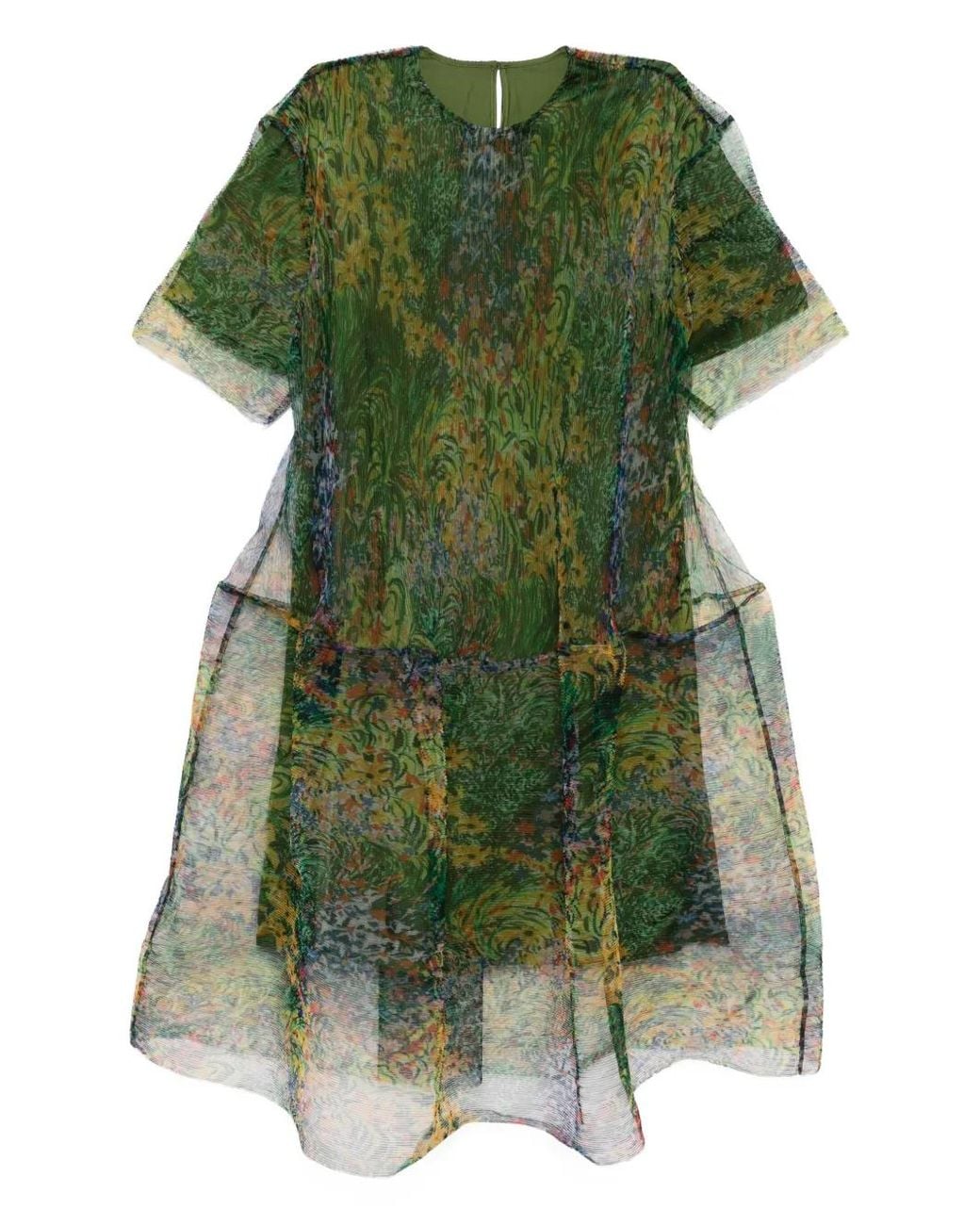 JNBY Green A-Line Short-Sleeves Dress