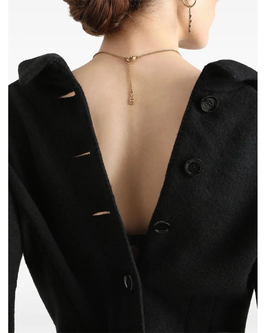 Dolce & Gabbana Black Single-Breasted Wool Cloth Jacket