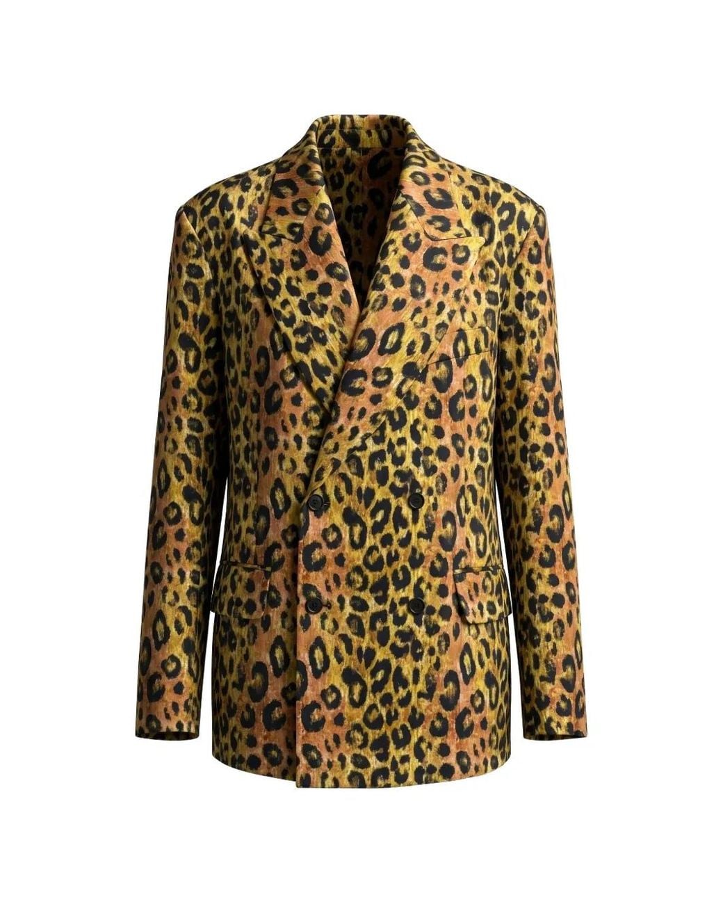 R13 Metallic Leopard-Print Double-Breasted Blazer