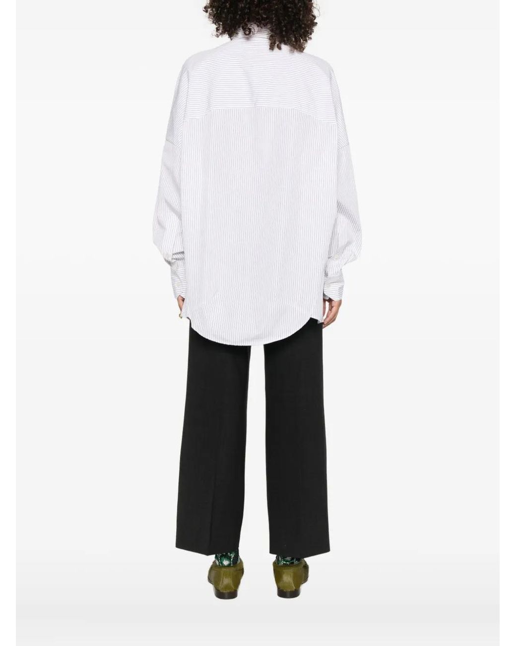 Camisa A Rayas Plan C de color White