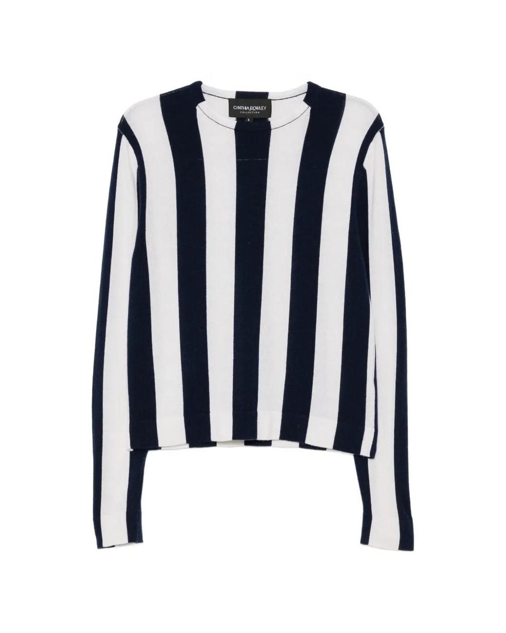 Cynthia Rowley Blue Pull À Rayures Sur Le Côté