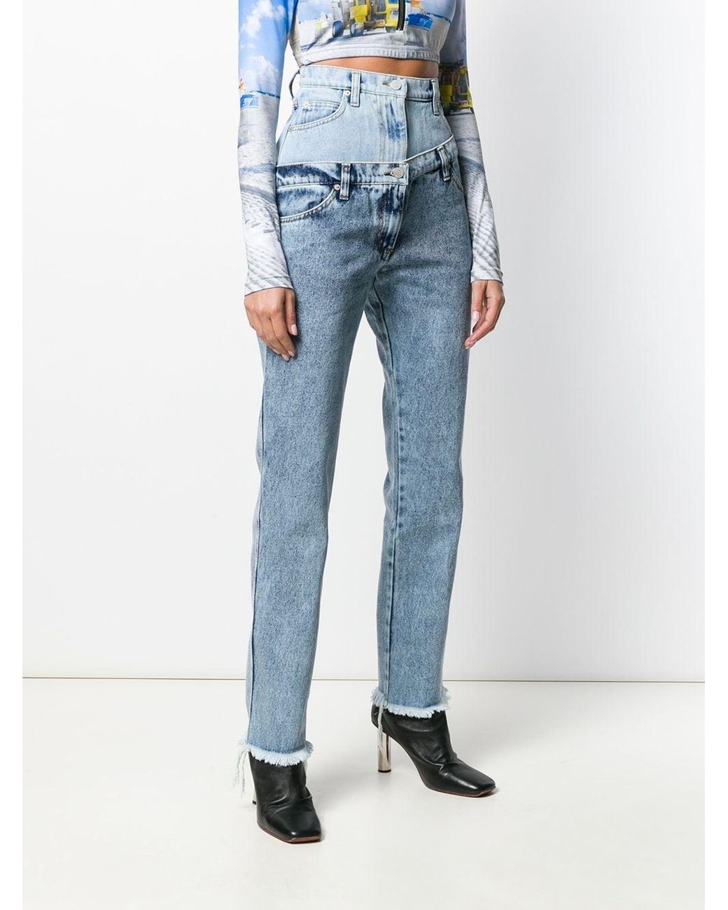 double waisted jeans