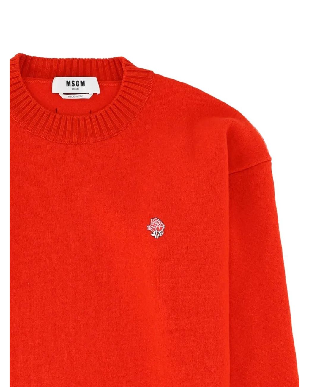 MSGM Red Crew-Neck Sweater for men