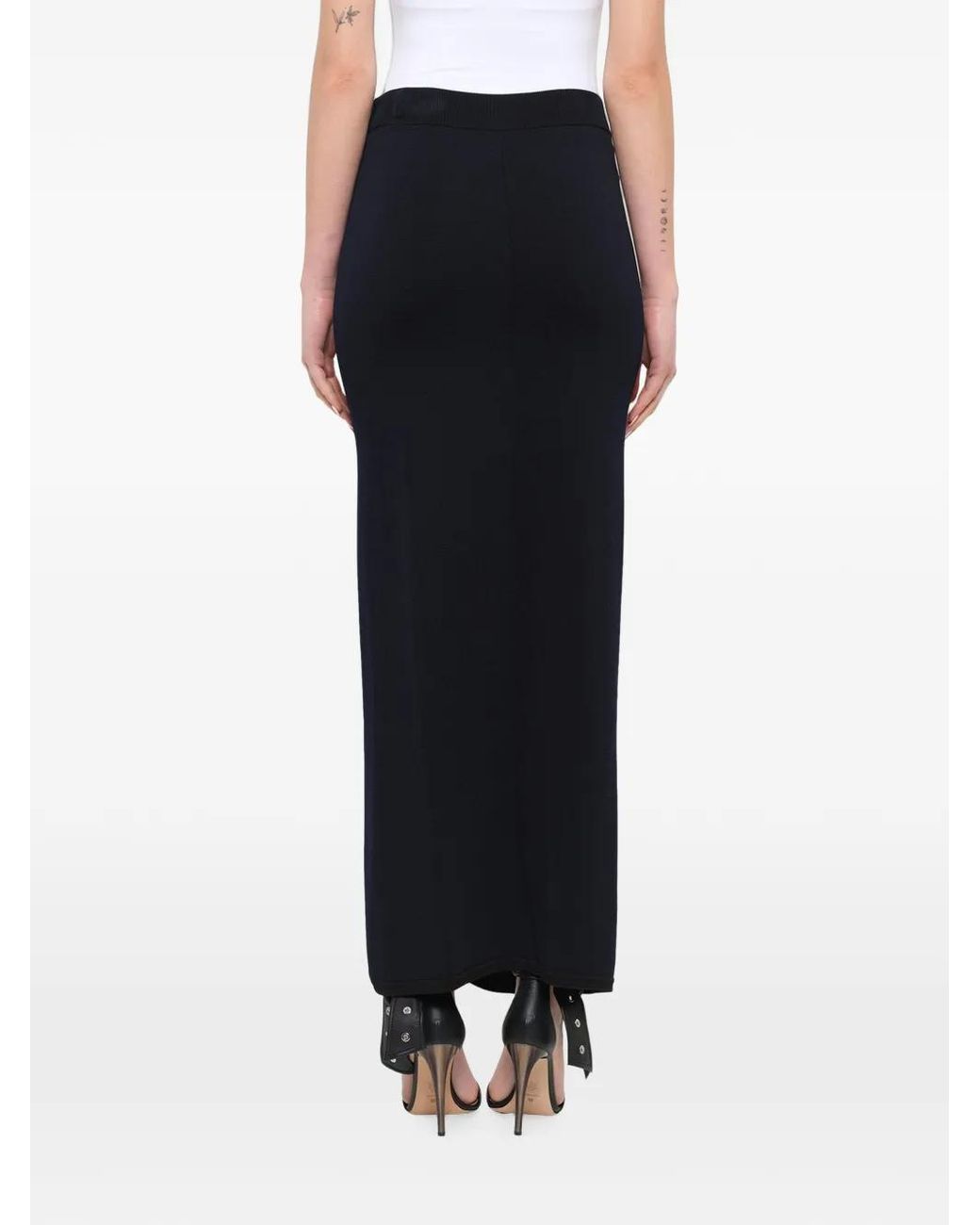 Neil Barrett Black Side-Slit Maxi Skirt