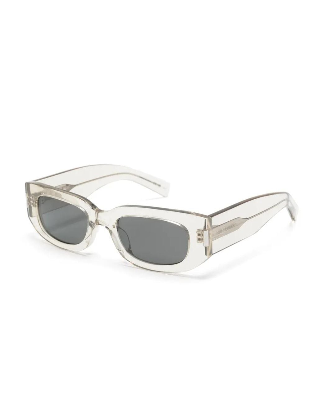 Saint Laurent Gray 660 Rectangle-Frame Sunglasses