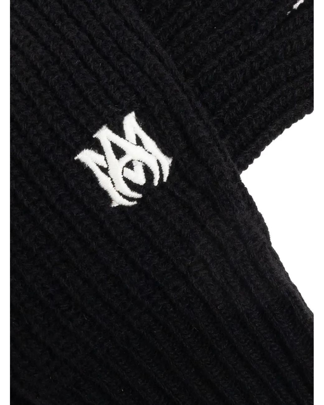 Amiri Black Logo-Embroidered Gloves for men