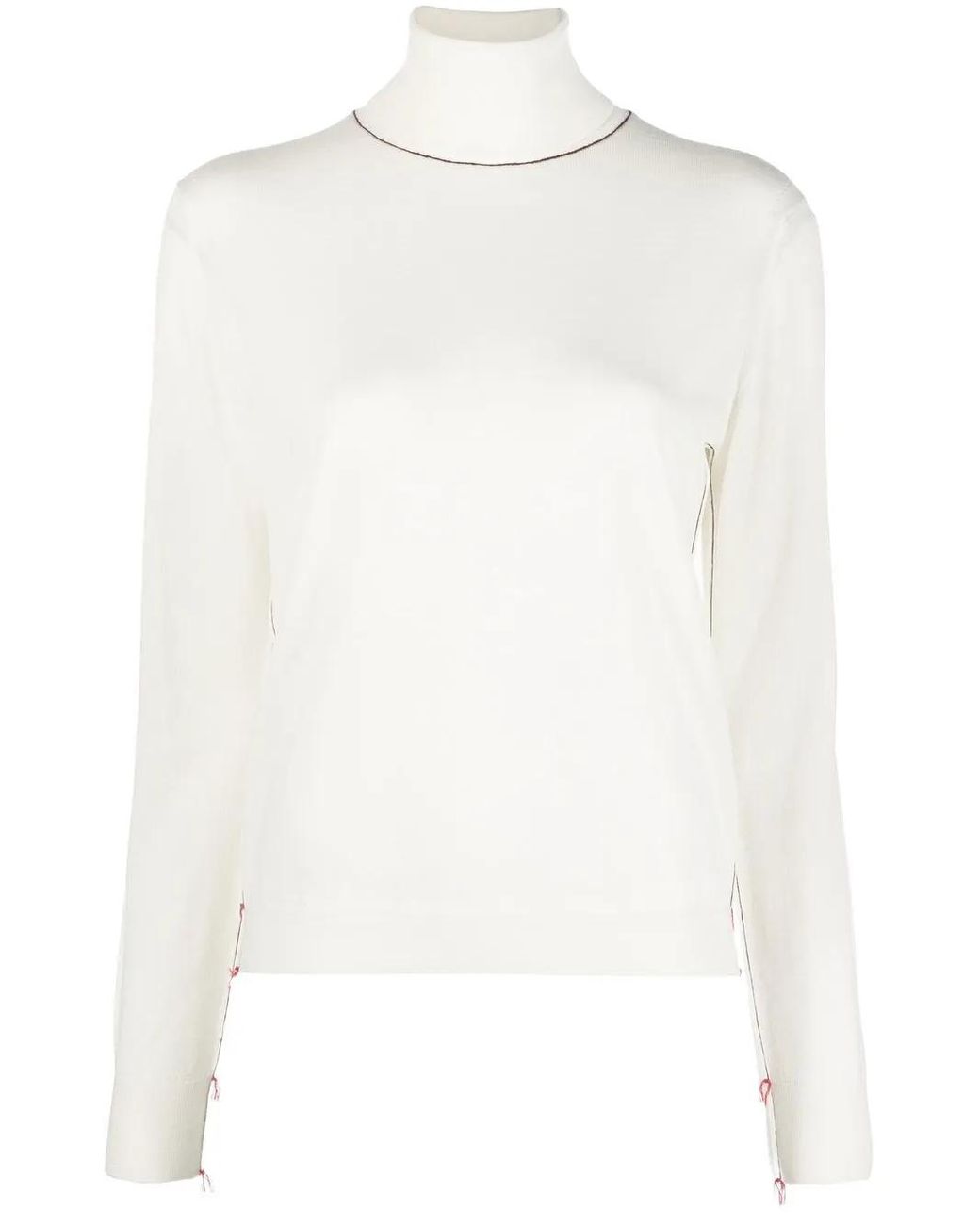 Maison Margiela White Turtleneck Wool Sweater