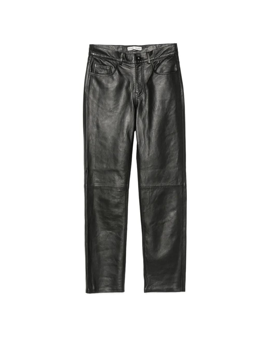 Blazé Milano Gray Leather Trousers