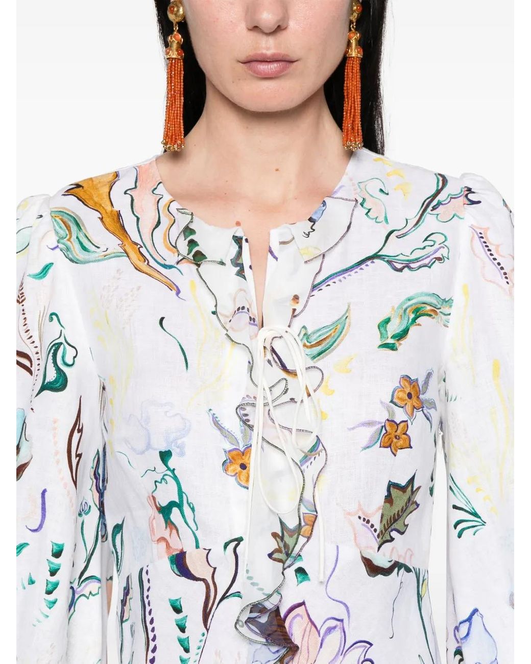 Dorothee Schumacher White Floral Power Midi Dress