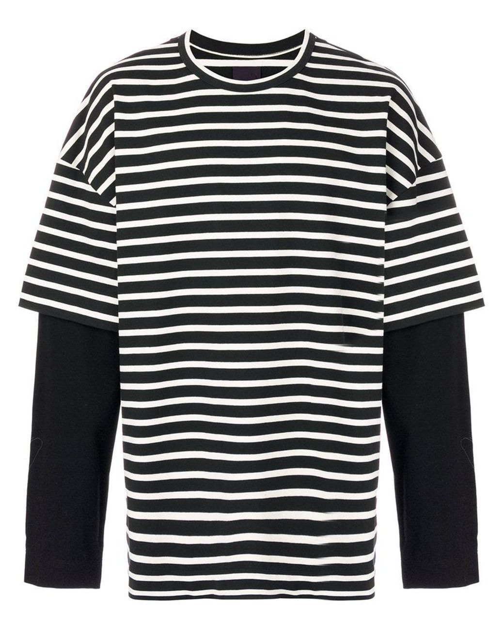 Juun.J Grey and Black Layered Long Sleeve T-Shirt Juun.J