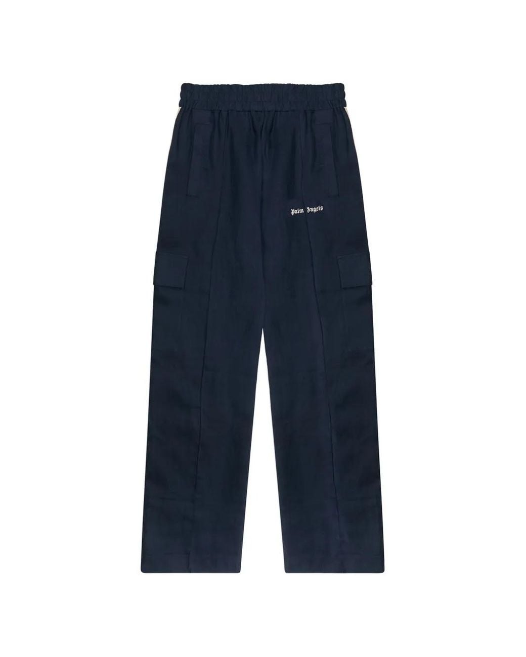 Palm Angels Blue Logo-Embroidered Side-Stripe Track Pants for men