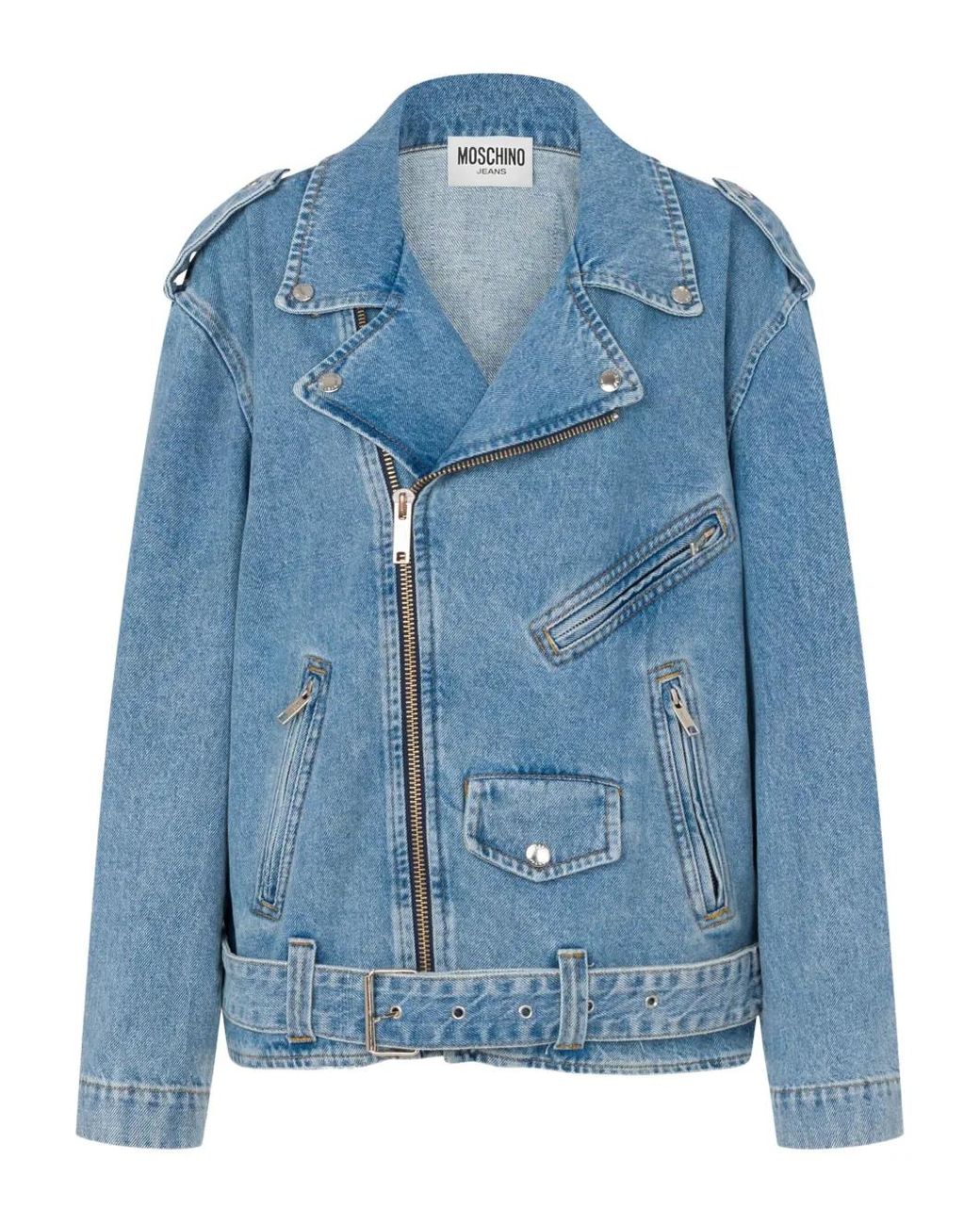 Moschino Blue Belted Zip Jacket