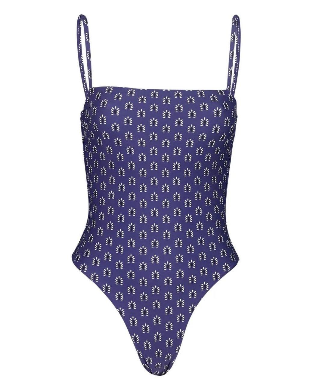 Matteau Blue Malliot Square-Neck Swimsuit