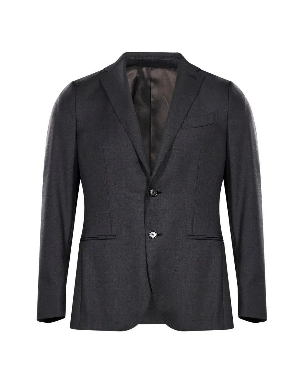 Caruso Black Costume À Plis Marqués Et Simple Boutonnage for men