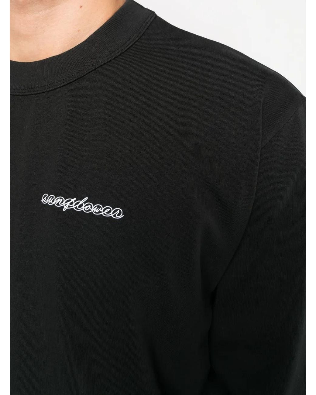 sunflower Black Master Logo Organic Cotton T-Shirt for men