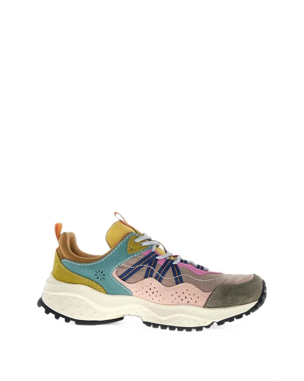 Flower Mountain White Sanchia Uni Panelled Lace-Up Sneakers