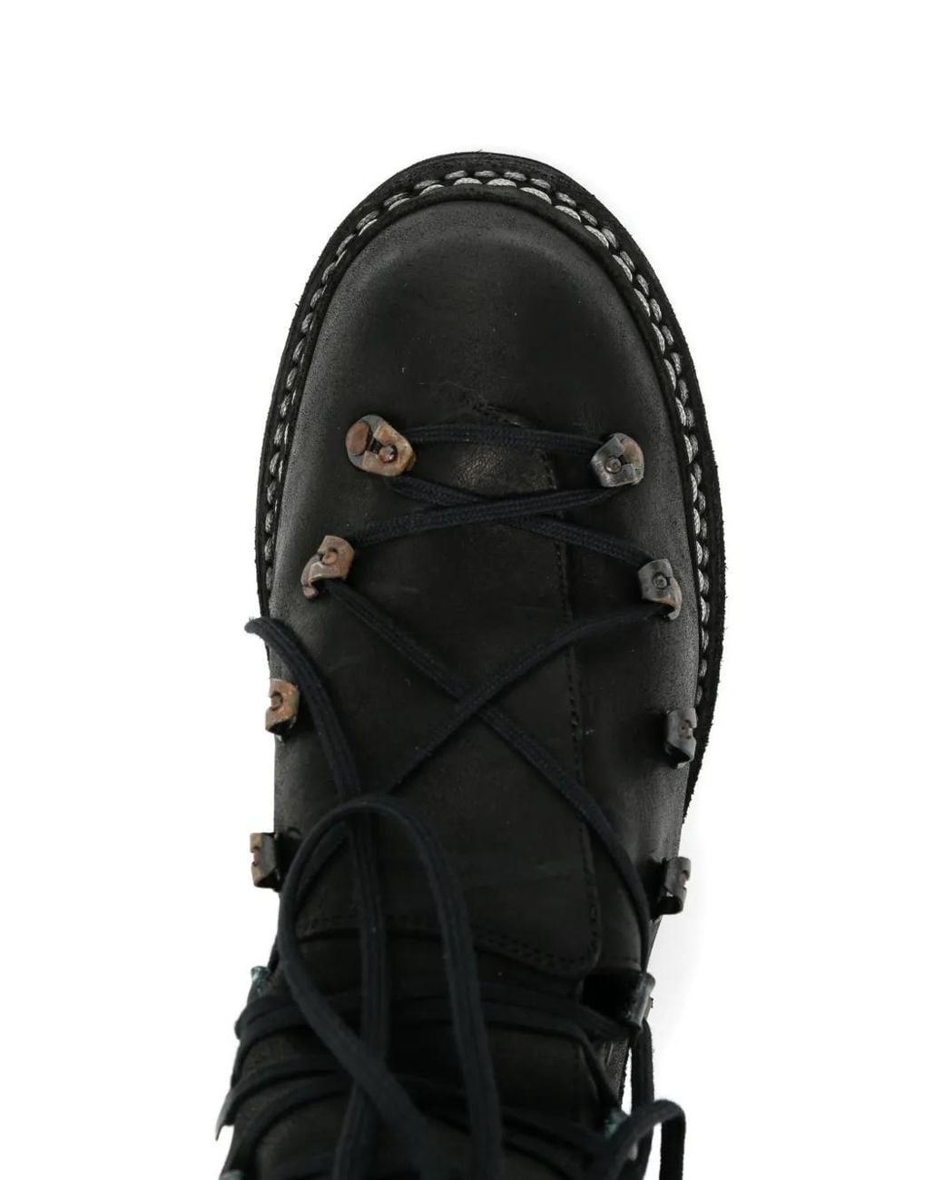 Guidi Black Lace-Up Full-Grain Leather Boots for men
