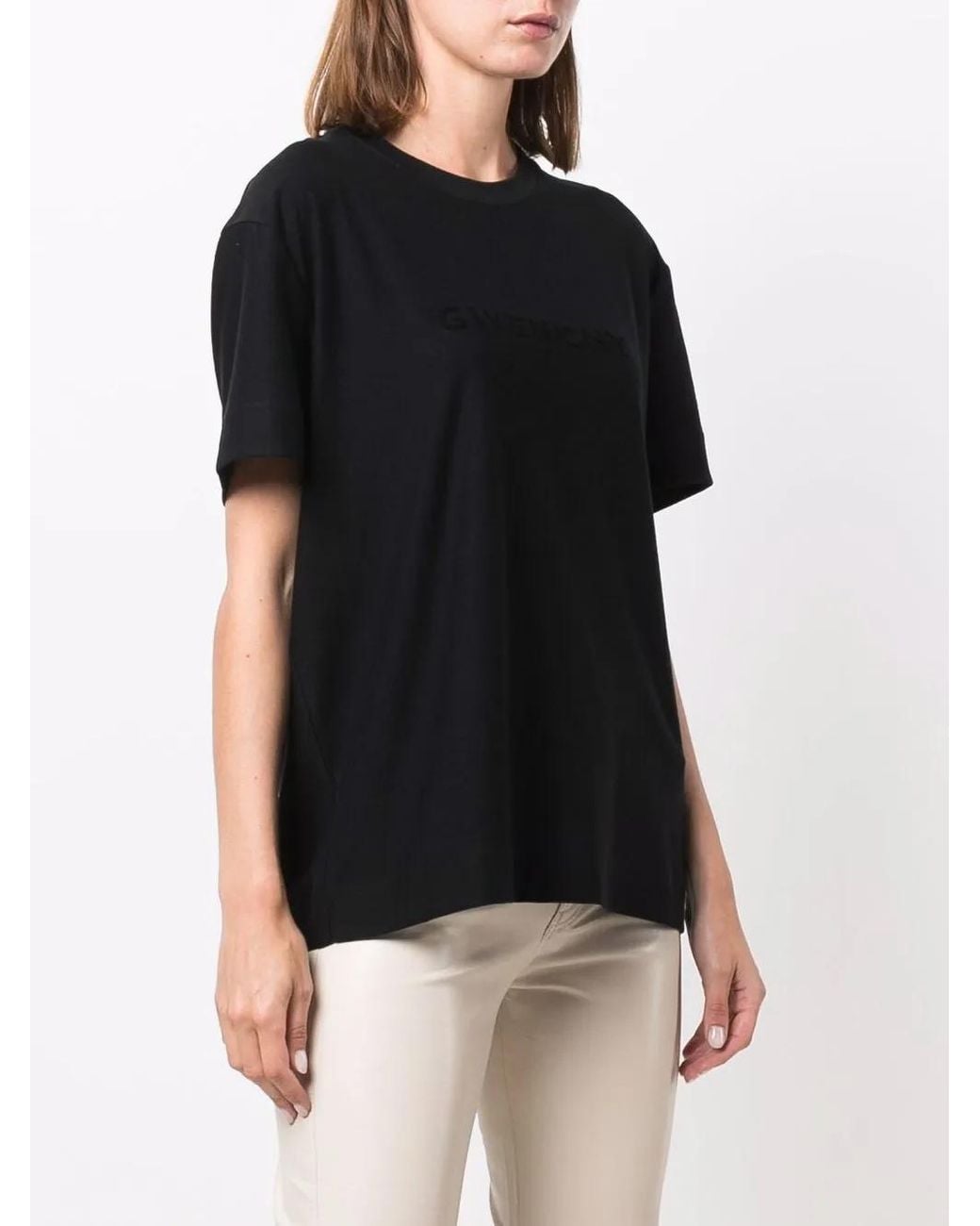 Givenchy Black Cotton T-shirt With Logo