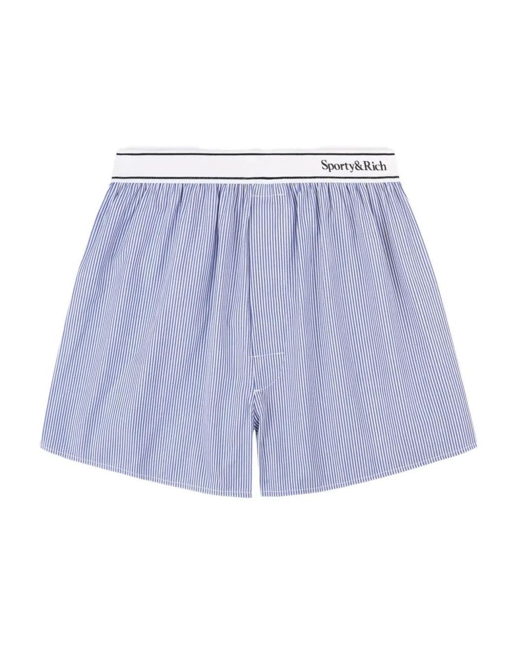 Sporty & Rich Blue Striped Waistband Shorts