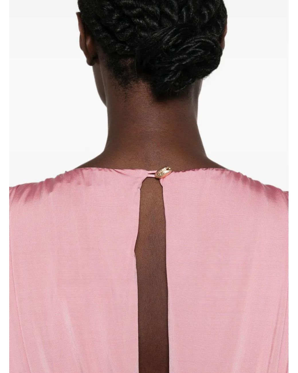 Abadia Pink Haut En Jersey À Ourlet Incurvé
