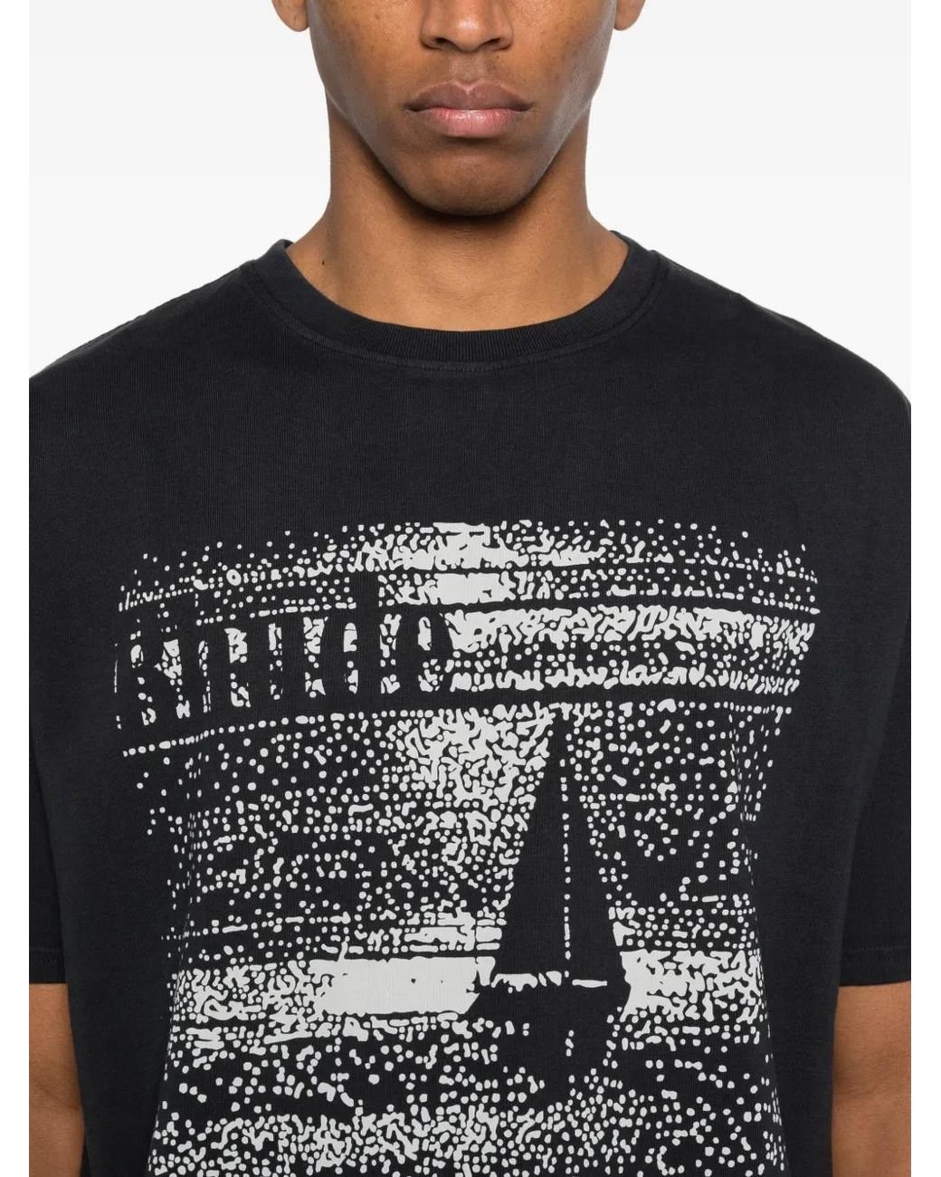 Rhude Black Graphic-Print T-Shirt for men