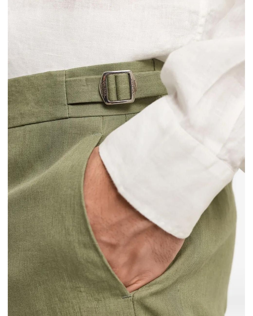 Orlebar Brown Green Norwich Italian Linen Shorts for men