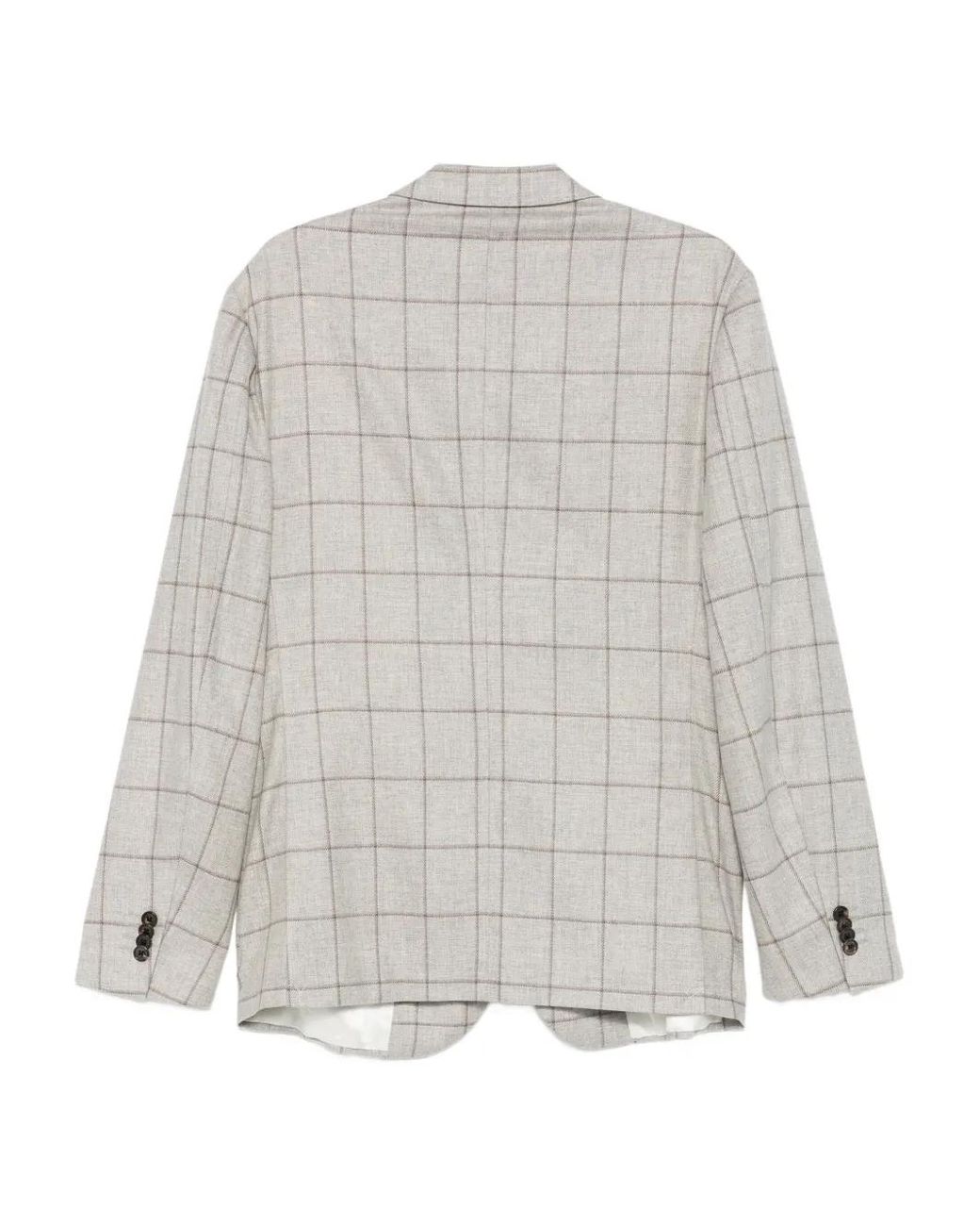 Corneliani White Checked Single-Breasted Jacket for men