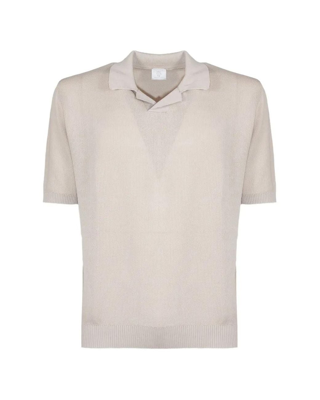 Eleventy White Short-Sleeve Polo Sweater for men