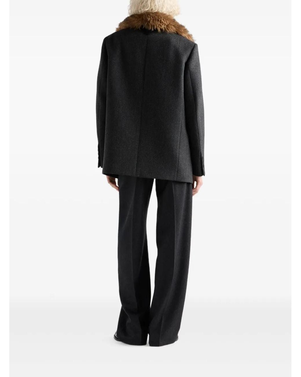 Prada Black Wool Flannel Trousers