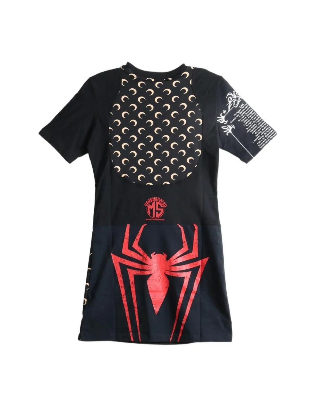 MARINE SERRE Black Crescent Moon Graphic-Print Mini Dress