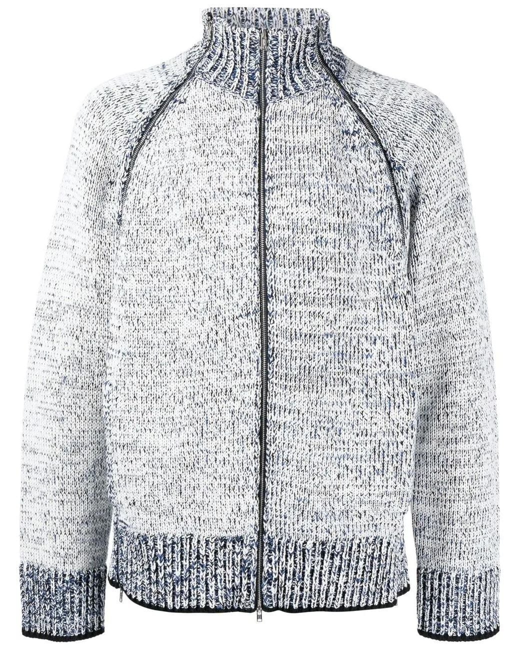 3.1 Phillip Lim Gray Marled Zip-Up Cardigan for men