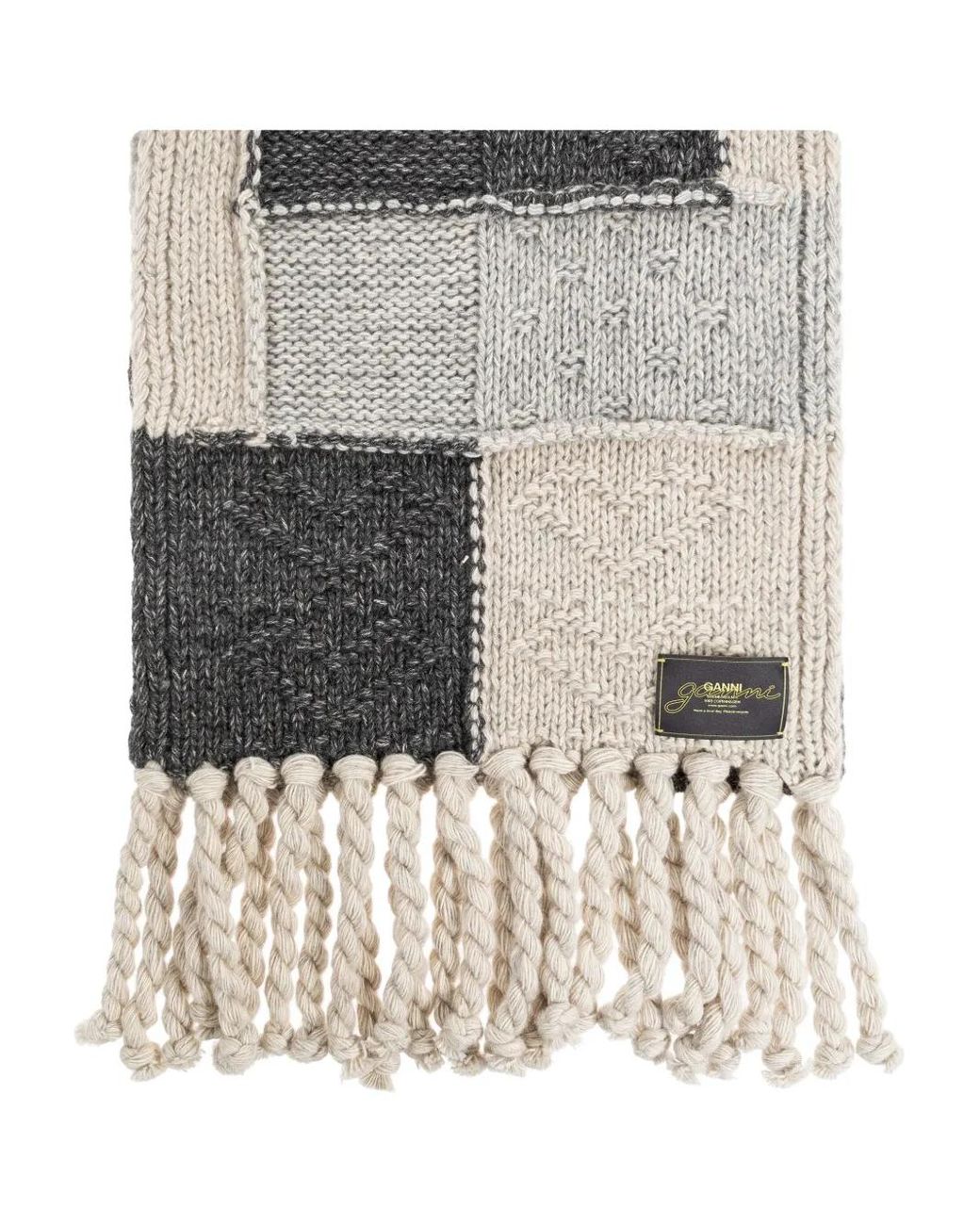 Sciarpa Con Frange di Ganni in Gray