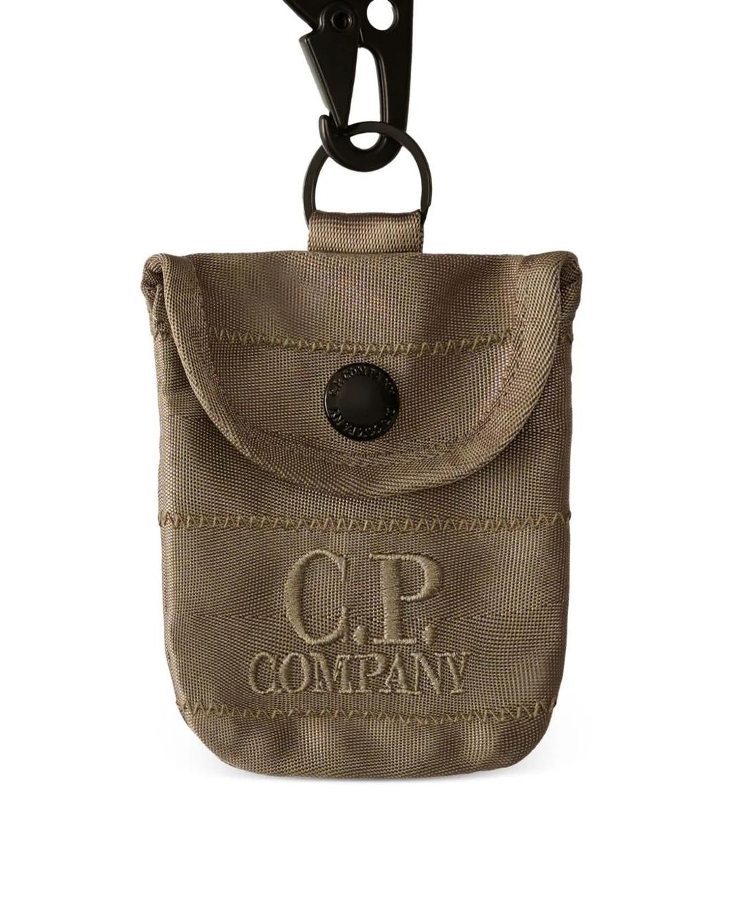 C P Company Metallic Logo-Embroidered Keyring for men