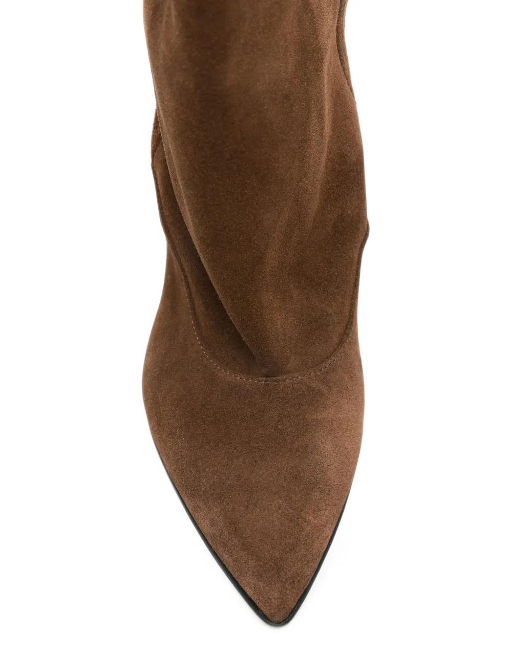 strategia shoes Brown Suede Pointed-Toe Ankle Boots