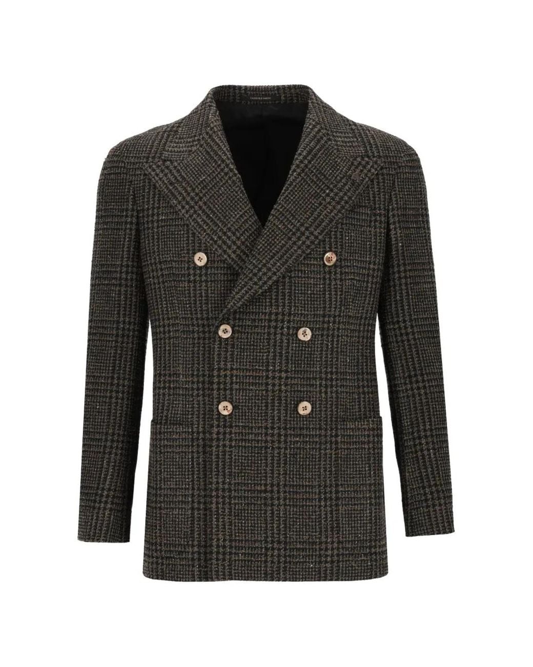 Gabriele Pasini Black Prince Of Wales Double-Breasted Blazer for men
