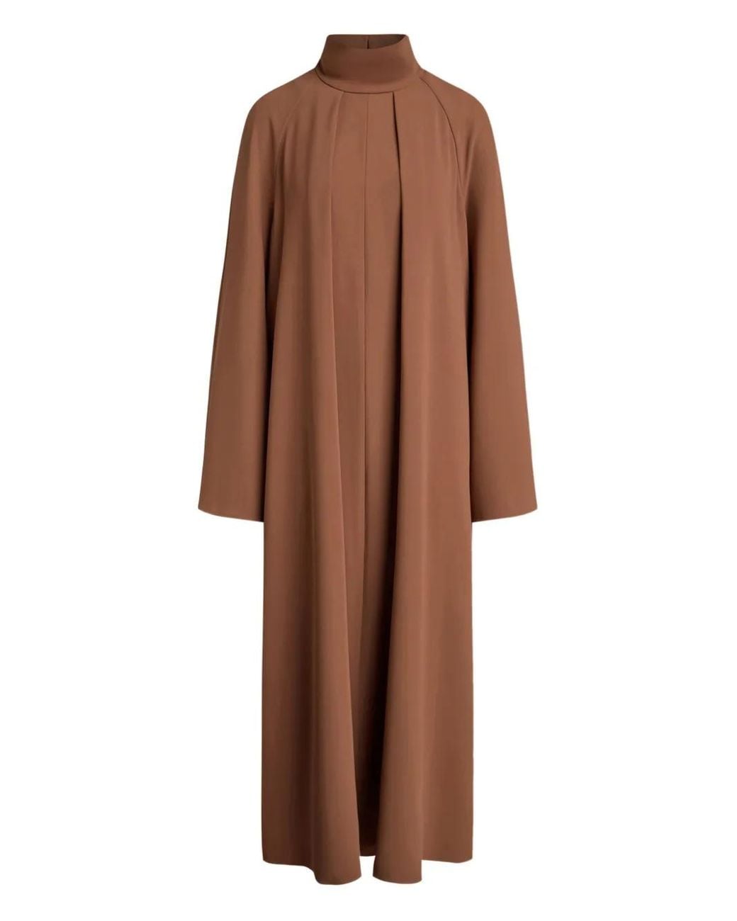 12 STOREEZ Brown High-Neck Pleated Maxi Dress