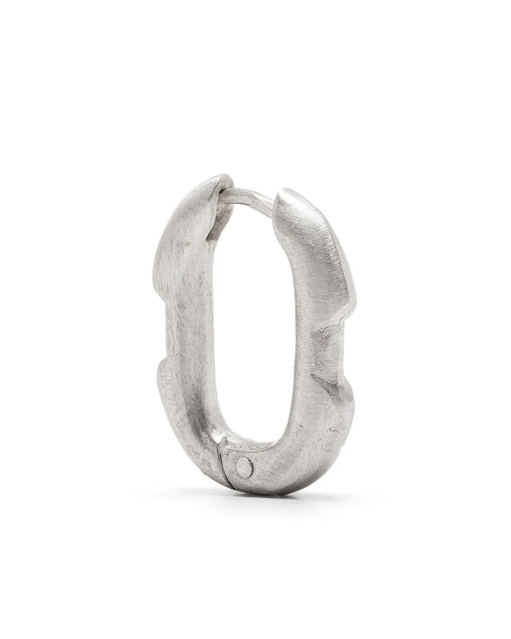 Parts Of 4 White Deco Matte Sterling Single Earring