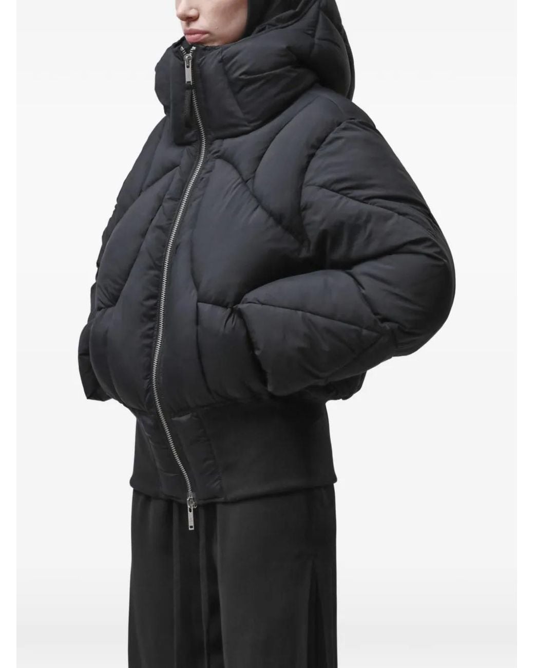 Thom Krom Black Quilted Hooded Jacket