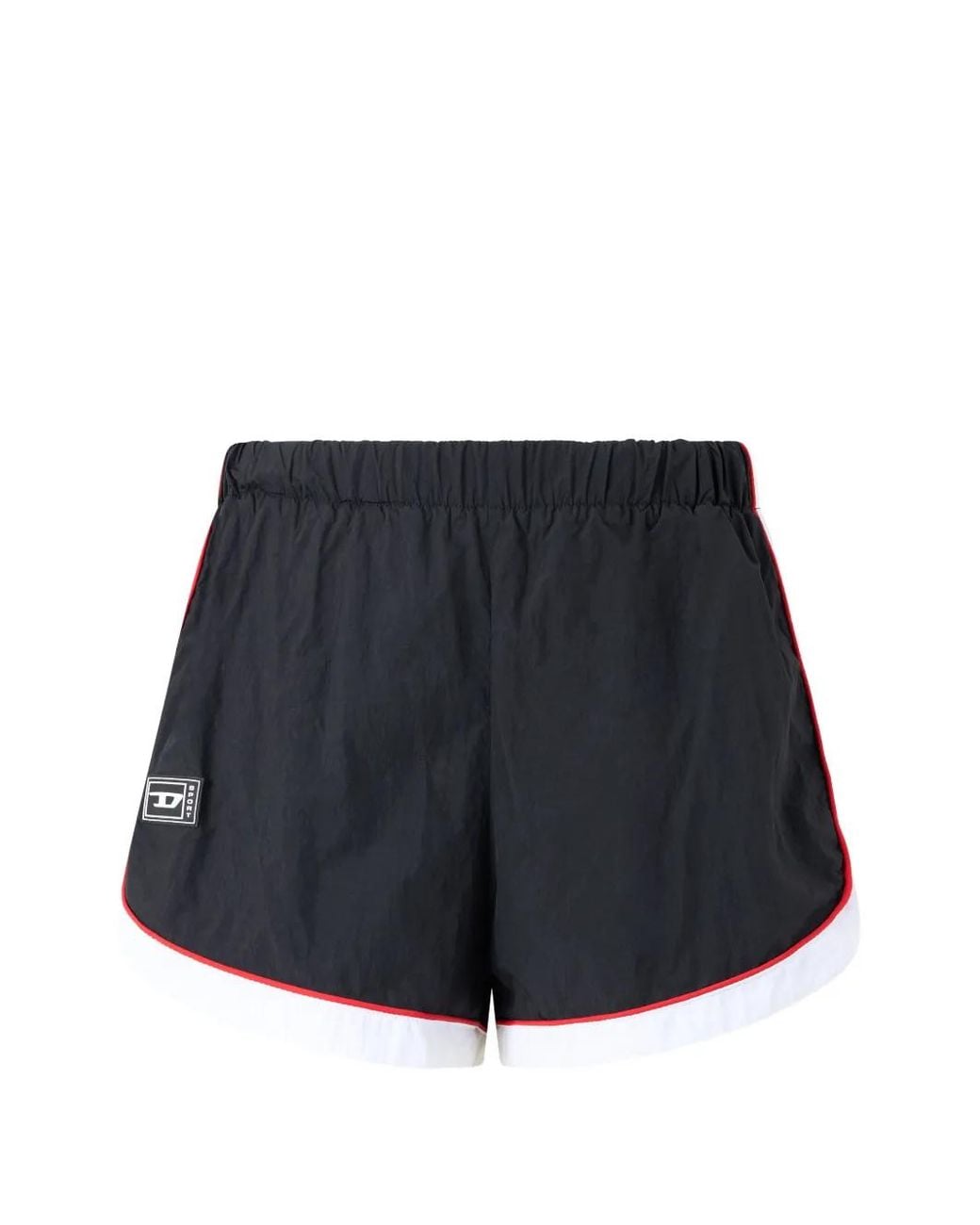 DIESEL Blue Elasticated-Waistband Logo-Patch Shorts