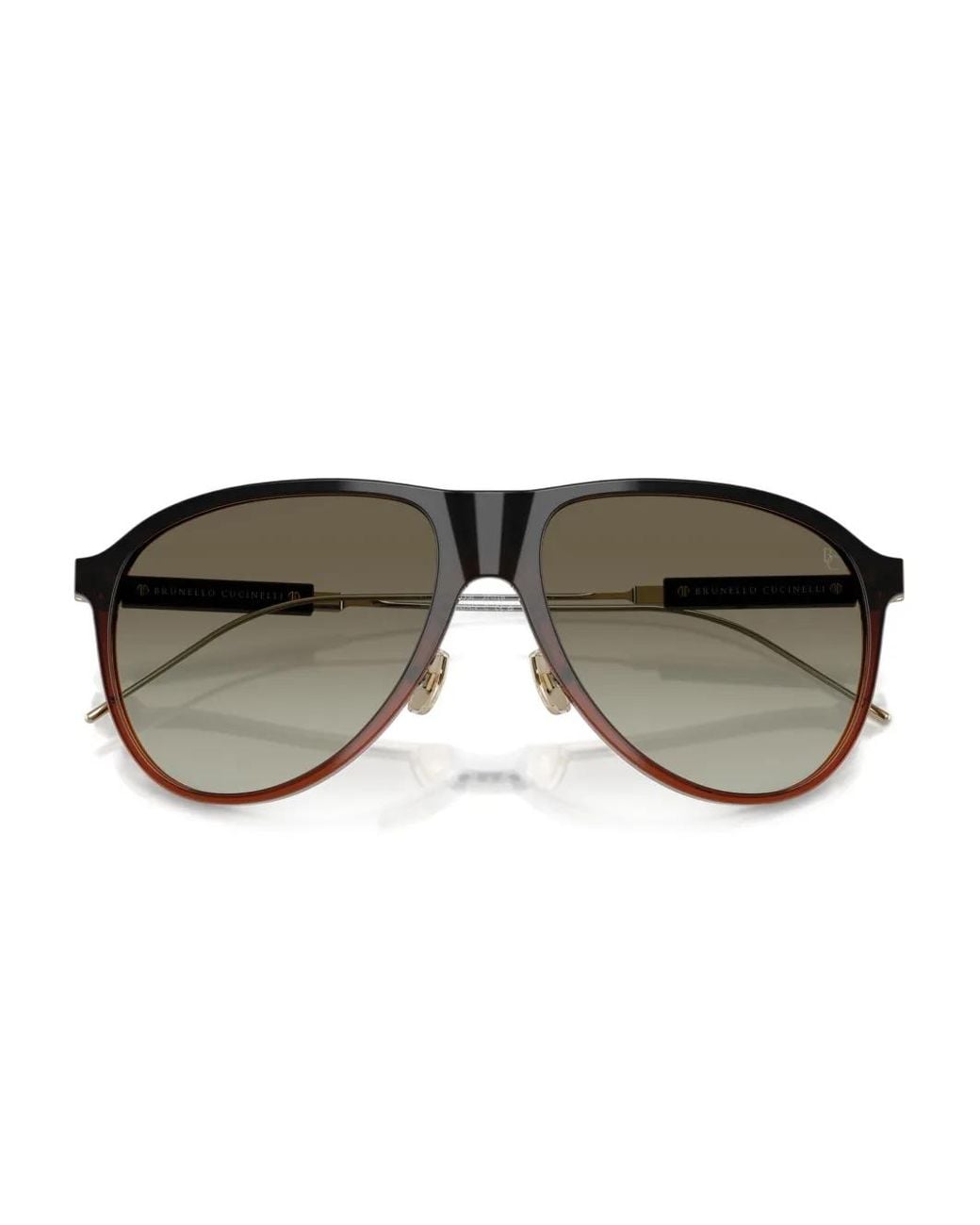 Brunello Cucinelli Brown Pilot-Frame Sunglasses for men